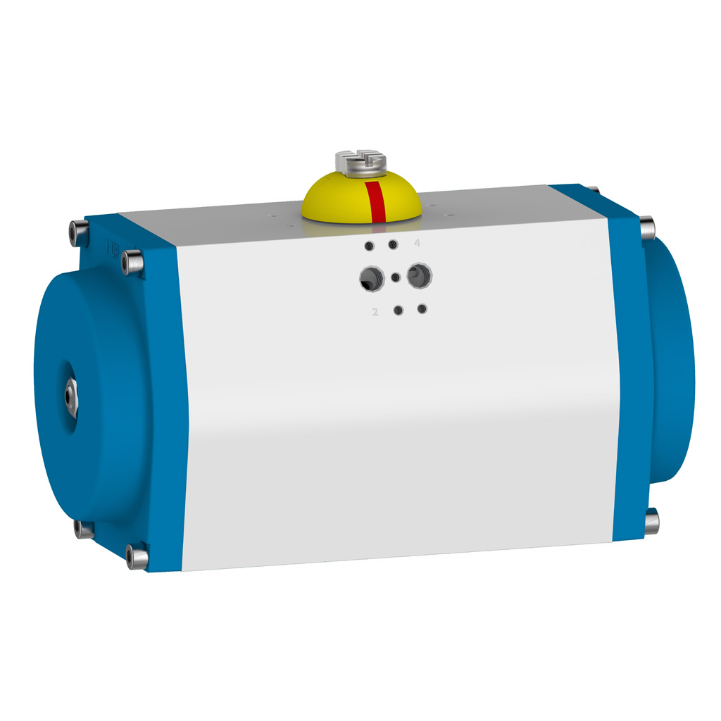 127er GT Schwenkantrieb - Federkraft schließend, Bohrbild F07/F10, beidseitige Endlageneinstellung, Ritzel NP22, CW-B, HT