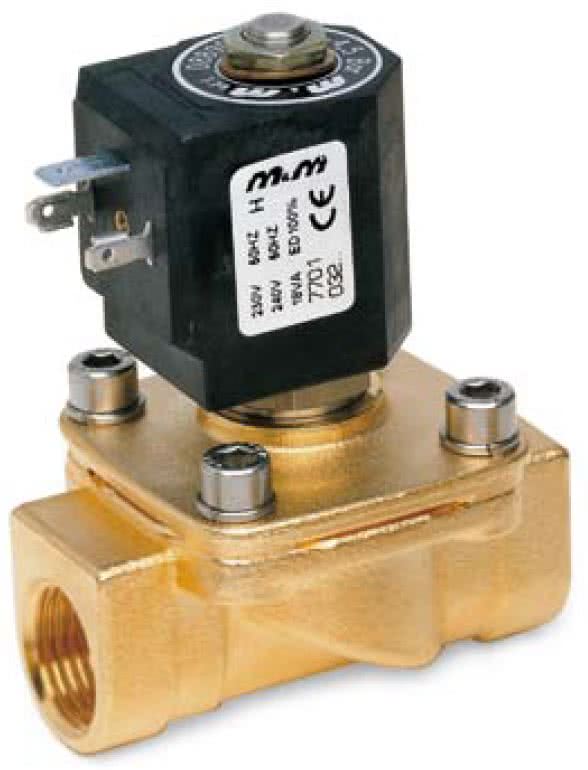 2-Wege Magnetventil, Dampf, G 1/4", Messing, stromlos geschlossen, servogesteuert