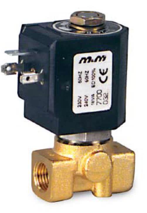 2-Wege Magnetventil, Dampf, G 1/8", Messing, stromlos geschlossen, direktgesteuert