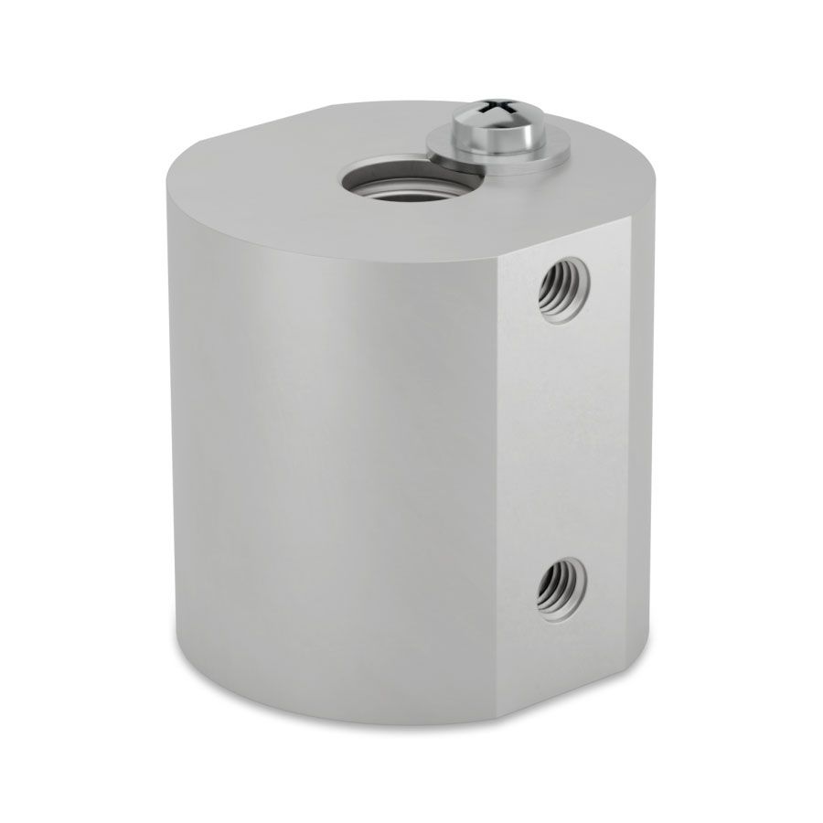 Montageblock Ø8mm für Mikroventile aus Aluminium