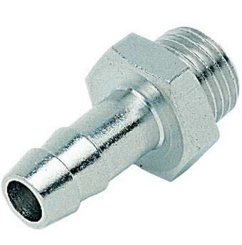 Einschraub-Schlauchtülle, Messing vernickelt, zylindrisch, G 1/4 AG, Schlauchanschluss &Oslash; 8mm