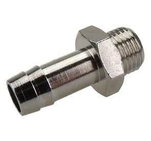 Einschraub-Schlauchtülle, Messing vernickelt, zylindrisch, G 1 1/2 AG, Schlauchanschluss &Oslash; 38mm