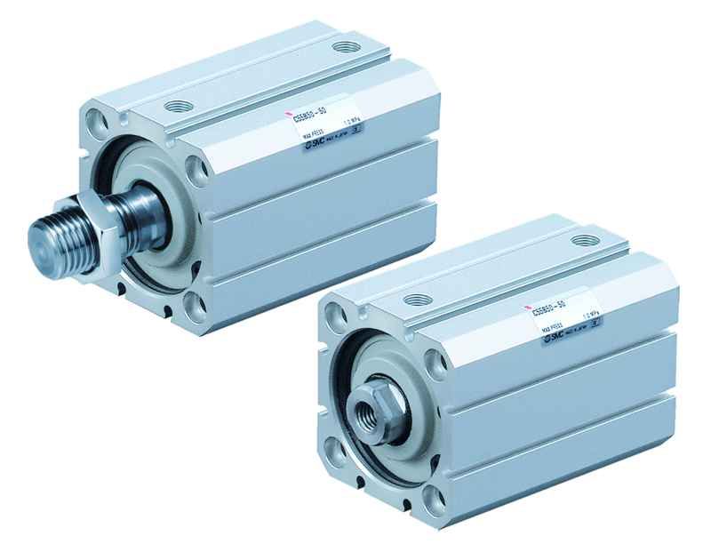 SMC Pneumatik - C(D)55, ISO-Kompaktzylinder (ISO21287), doppeltwirkend, einseitige Kolbenstange, (Durchgangsbohrung / Gewindebohrung beidseitig), 20, 5, Kolbenstangen-Innengewinde, ohne Signalgeber