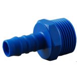 Einschraub-Schlauchtülle, Nylon, blau, konisch, R 1/8" AG, Schlauchanschluss &Oslash; 4mm - geeignet für Lebensmittel