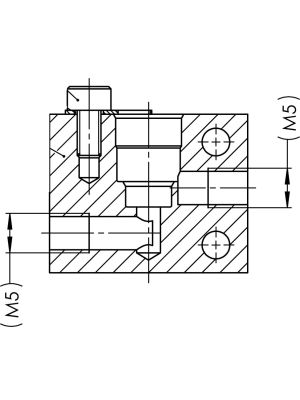 Montageblock Ø8mm für Mikroventile aus Edelstahl - M5