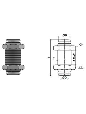 Bulkhead Steckverbinder aus Edelstahl AISI 316
