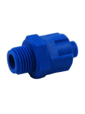 Gewindefitting, Gerade Einschraubverschraubung, blau, POM, mit Überwurfmutter, G 1/8