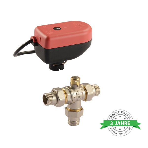 Comparato - Kugelhahn elektrisch - Sintesi, 3-Wege 1 M/M/M, DN25, PN16, 24V DC, 3-Punkt-Ansteuerung