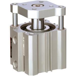 SMC Pneumatik - C(D)QM, Kompaktzylinder mit Führungsstange, [Durchgangsbohrung (Standard)], 63, [G (ø32-ø100)], 15, ohne Signalgeber, 0.5 m (oder keine bei Ausführung ohne Signalgeber)