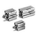 SMC Pneumatik - C(D)QS, Kompaktzylinder, doppeltwirkend, Standardkolbenstange, (Durchgangsbohrung, Gewindebohrungen beidseitig), 12, Standardabstreifer, 10, Standard (Kolbenstangen-Innengewinde)