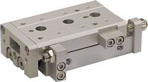 SMC Pneumatik - MXSL, Kompaktschlitten, doppeltwirkend, Kreuzrollenführung, symmetrisch, 6, Kolben-Ø bis 16 mm: M-Gewinde, Kolben-Ø ab 20 mm: Rc-Gewinde, 10, ohne Einstellung