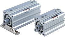 SMC Pneumatik - R(D)Q, Kompaktzylinder mit pneumatischer Dämpfung, [Durchgangsbohrung (Standard)], 20, Rc, 15, (Kolbenstangenende mit Außengewinde), ohne Signalgeber