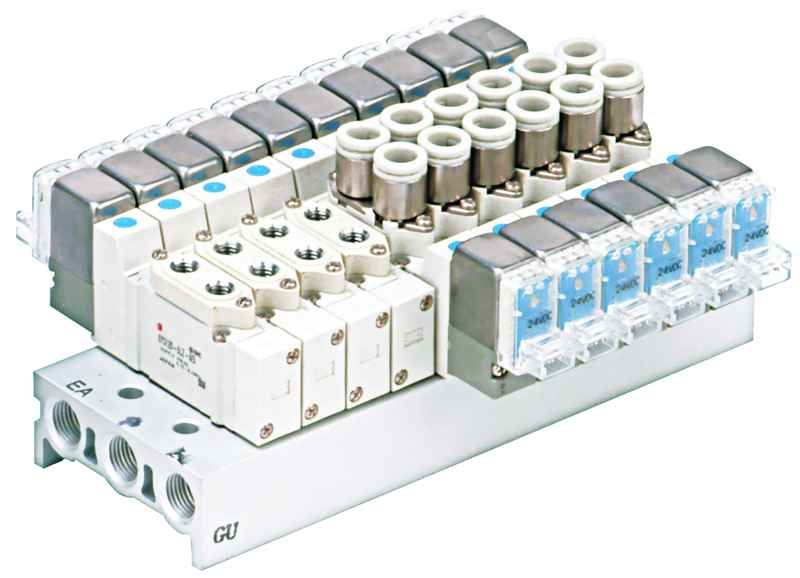 SMC Pneumatik - Vorgesteuertes 5 / 2-, 5/3-Wege-Elektromagnetventil [SY]