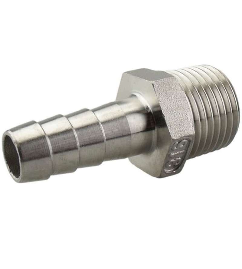 Einschraub-Schlauchtülle, Edelstahl, konisch, R 1/4 AG, Schlauchanschluss Ø 8mm