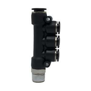 Drehbarer männlicher Multi-T-Steckanschlussverbinder mit NPT-Gewinde vernickelt