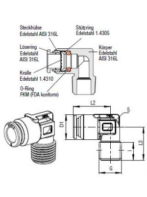 AVS-950X44M-K L-Verbinder