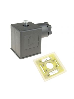 Gerätestecker Bauform A mit leuchtender Dichtung 12V/24V mit LED und Zehnderdiode