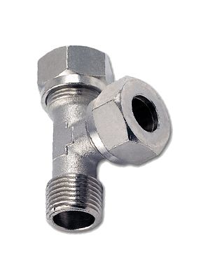 T-Verbindungstecker seitlich mit BSPT-Außengewinde
