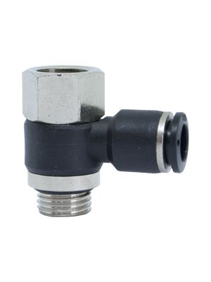 Schwenkbarer weiblicher Banjo-L-Steckanschlussverbinder mit BSPP & metrischem Gewinde vernickelt