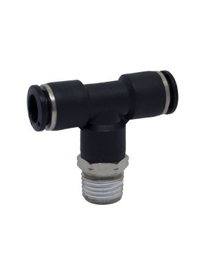 Drehbarer T-Steckanschlussverbinder mit BSPT-Gewinde vernickelt